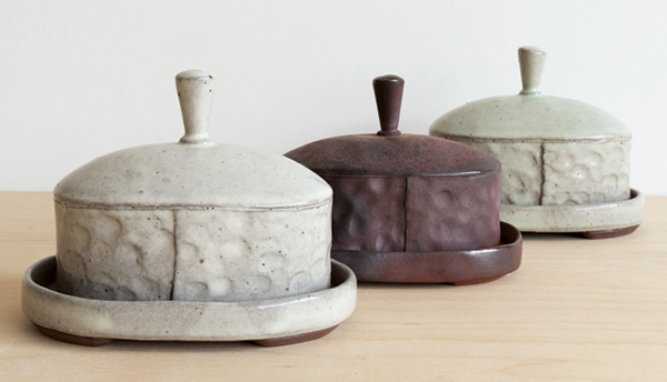 Three different butter dishes by Ayla Murray